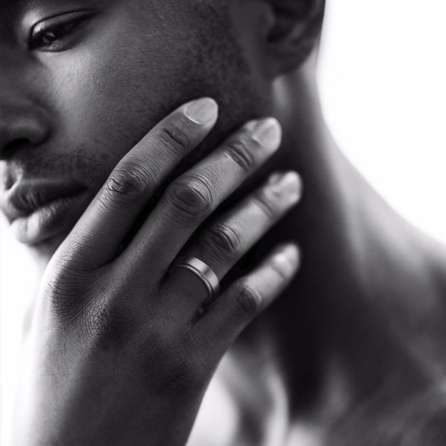 Vnox 8mm Rotatable Basic Ring for Men Black Stainless Steel Casual Male Anel Stylish Punk Spinner Alliance Jewelry