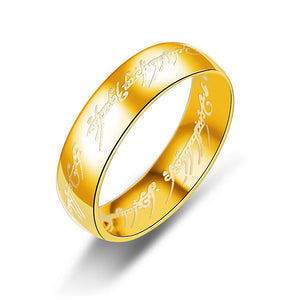 Hobbit Letters Midi Stainless Steel One Ring of Power Gold the Lord of Ring Lovers Women Men Fashion Jewelry