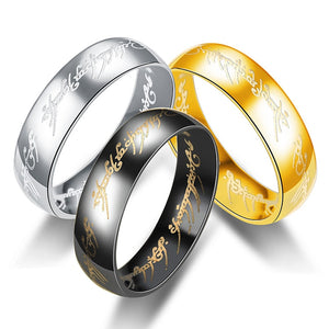 Hobbit Letters Midi Stainless Steel One Ring of Power Gold the Lord of Ring Lovers Women Men Fashion Jewelry