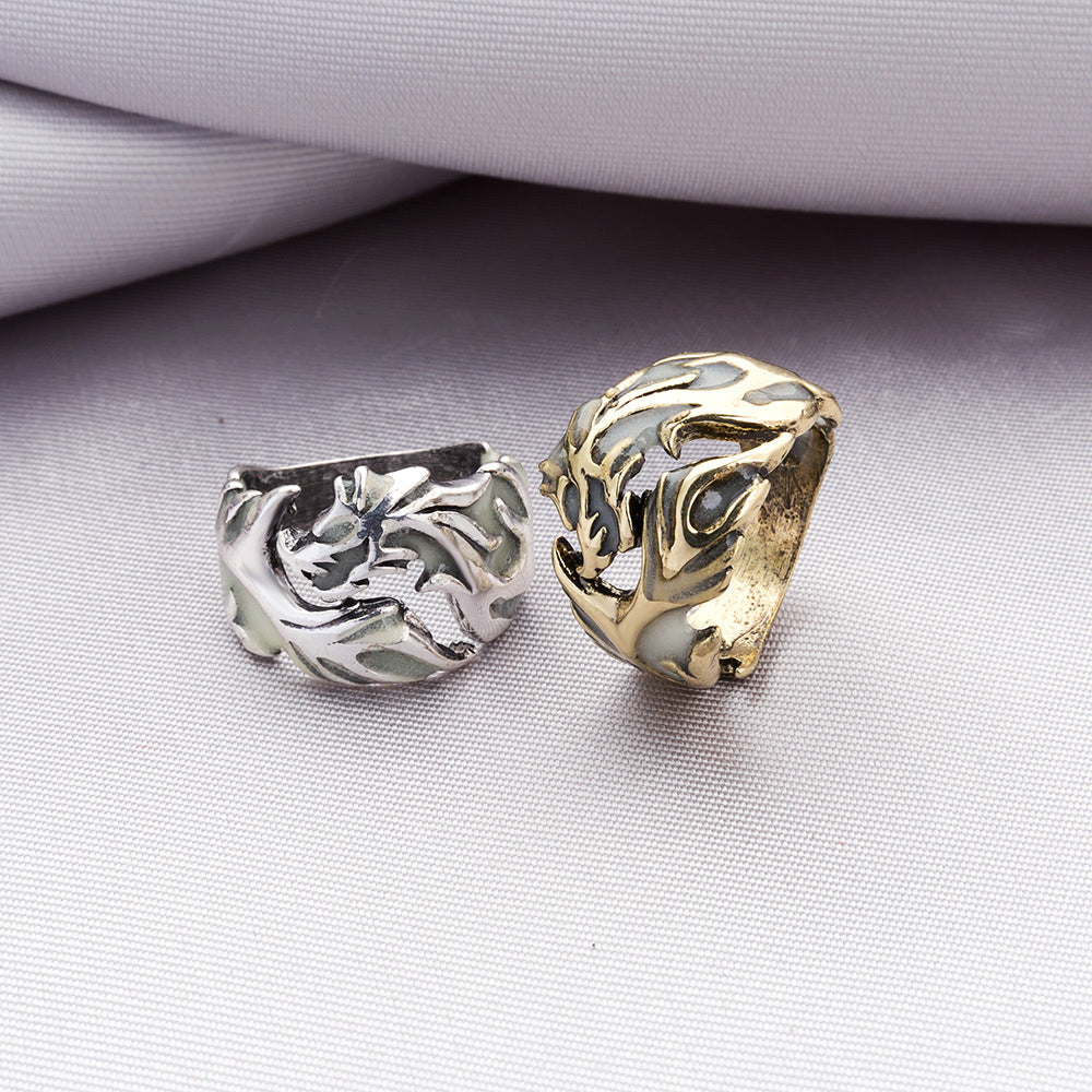 Men Ring Luminous Dragon Rings for Men Women Rings illuminate Glow In The Dark Male Ring Jewelry