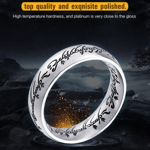 Magic Letter of One Ring Black Silver Gold Titanium Stainless Steel Ring for Men Women senhor dos aneis BR-R059