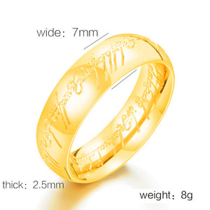 Magic Letter of One Ring Black Silver Gold Titanium Stainless Steel Ring for Men Women senhor dos aneis BR-R059