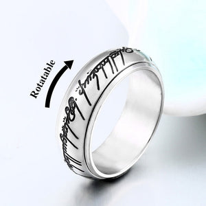 Magic Letter of One Ring Black Silver Gold Titanium Stainless Steel Ring for Men Women senhor dos aneis BR-R059