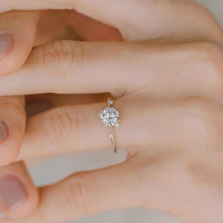 Leaf Crystal Engagement Rings Women's Eternity Wedding Band Rings For Female Rose Gold Rings Jewelry Gifts