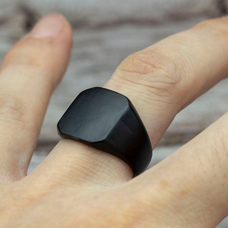 2019 Fashion Simple Style Black Square Ring Classic Ring Wedding Engagement Jewelry