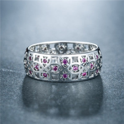 Trendy Micro Pave Cubic Zirconia White Gold Rings for Women Jewelry Rings Party Decoration Jewelry Making