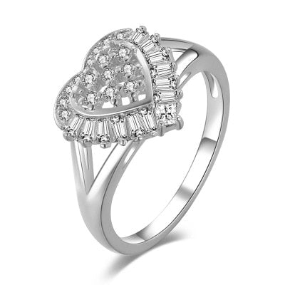 Trendy Micro Pave Cubic Zirconia White Gold Rings for Women Jewelry Rings Party Decoration Jewelry Making