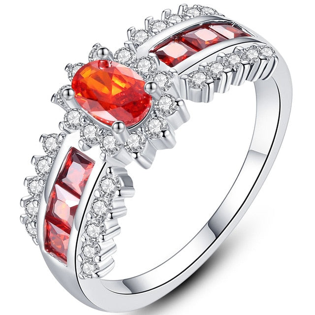 Trendy Micro Pave Cubic Zirconia White Gold Rings for Women Jewelry Rings Party Decoration Jewelry Making