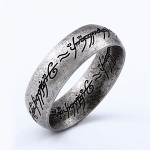 Magic Letter of One Ring Black Silver Gold Titanium Stainless Steel Ring for Men Women senhor dos aneis BR-R059