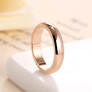 High quality 4mm Wholesale Simple Ring Fashion Rose Gold Ring Men's and Women's Exclusive Couple Wedding Ring