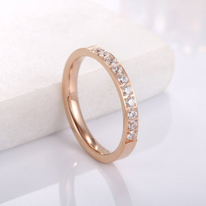 High quality 4mm Wholesale Simple Ring Fashion Rose Gold Ring Men's and Women's Exclusive Couple Wedding Ring