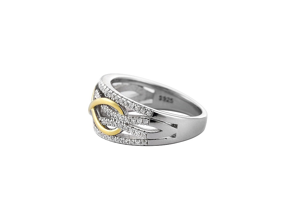 Ladies fashion micro - inlaid zircon creative closed cycle style metal ring.Multicolored ornament suits party wedding