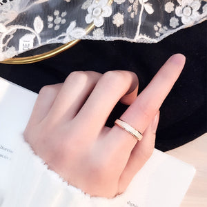 Rose Gold Color Frosted Finger Ring for Woman Man Wedding Jewelry 316L Stainless Steel Top Quality Never Fade