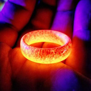 New Design Luminous Purple Blue Resin Ring Glowing In The Dark Wedding Engagement Rings For Women Men Jewelry Gift