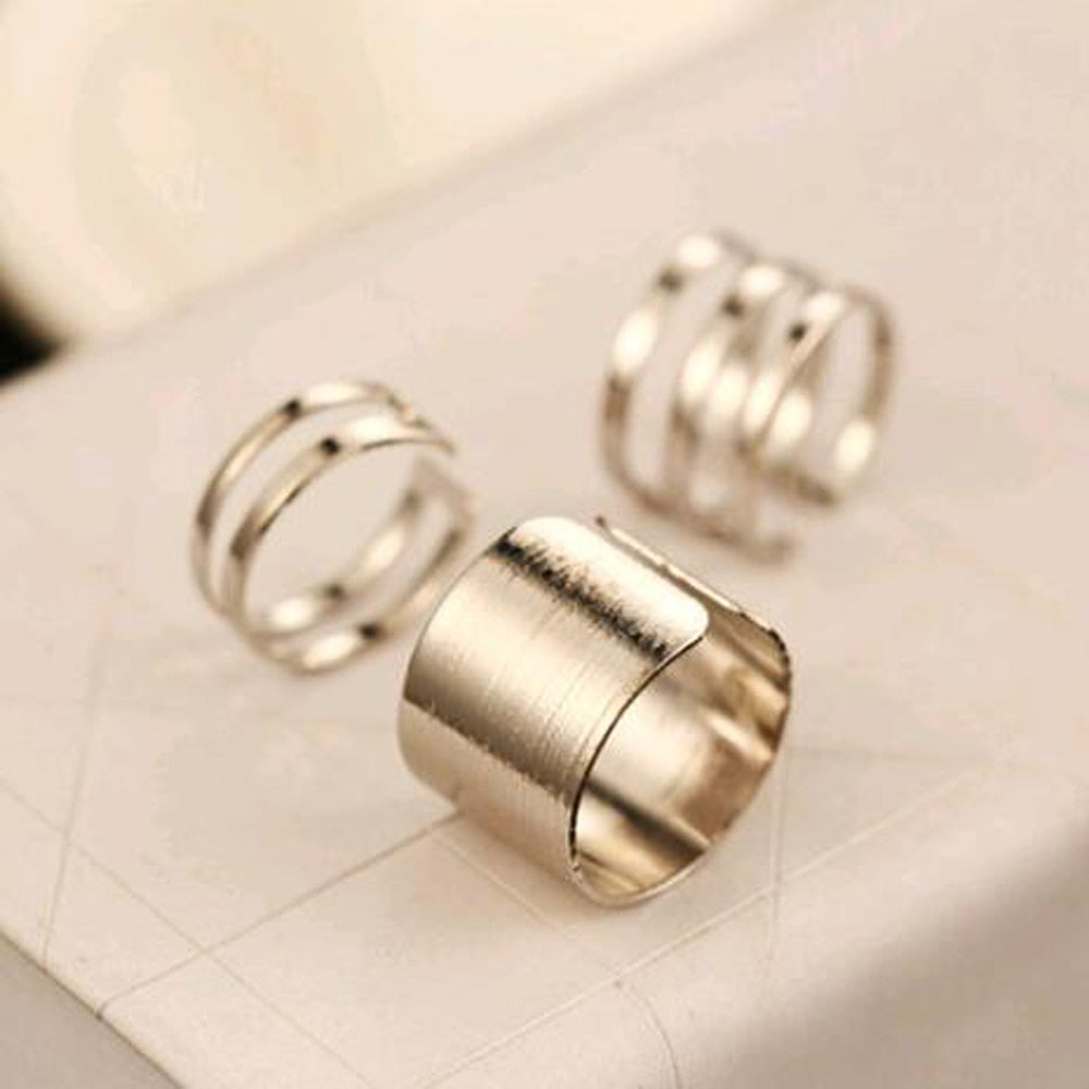 3Pcs. / Set. Fashion Top Of Finger Over The Midi Tip Finger Above The Knuckle Open Ring For women Fashion Jewelry R3