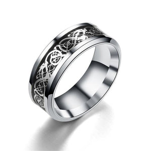 11 colors Blue Black Silvering Irish Dragon Titanium Carbide Ring 8mm  Wedding Bands Couple Anniversary Jewelry G0170