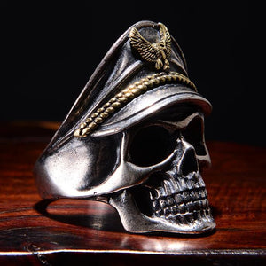 Gothic Punk Ring For Men Retro Skeleton Devil Male Ring Stainless Steel Skull Adjustable Adjustable Exaggeration