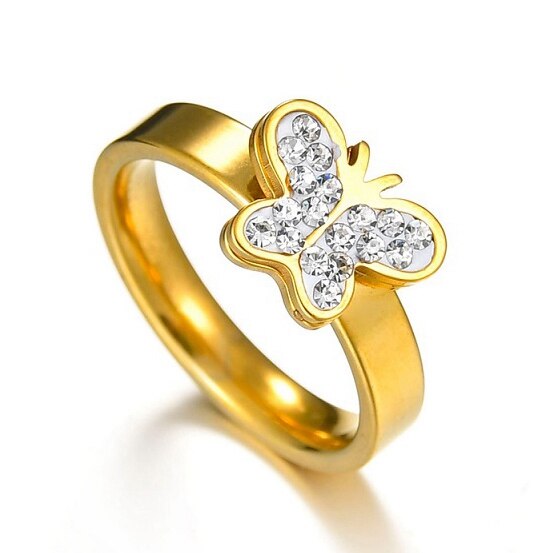 Romantic Double Rings Set Ring For Women Ladies Lover Party Wedding Fashion Rhinestone Rings Clear Crystal Rings